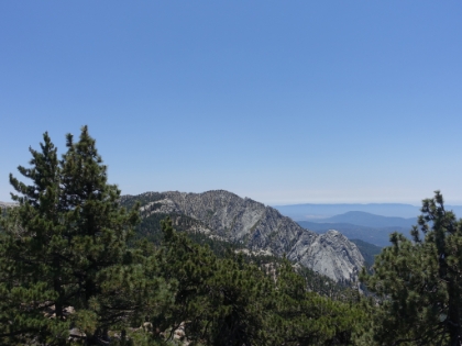 Hiking up the ridge looking back at a great view of Tahquitz Peak.