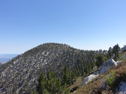 Jean Peak just below the San Jacinto summit. I mistankely thought that was the SJ summit once when I was semi-lost in a snowstorm. This is the first time I've been up here in dry conditions in quite a while.