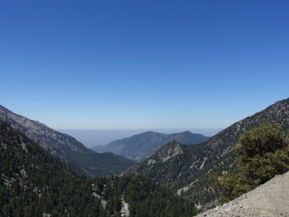 Climbing up the fireroad with views down the valley.