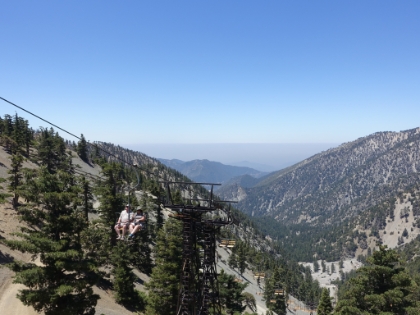 Looking down the chair lift with a couple almost ready to get off. I'm guessing they couldn't have made the hike up here :)