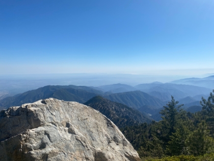 The switchbacks coming out of Bear Flat are definitely tough on a warm day. But I'm up on the ridge now where the temperature always drops. And there's a nice ocean view today.