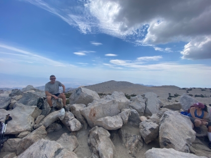 I rare photo of me on the summit. I spent over an hour on top chatting with a really cool couple. I normally don't socialize much on summits, but these folks really knew the SoCal trails. We could have spent hours swapping stories.