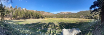 Leaving Dry Lake. That's the rock Dad and I ate lunch on a couple years ago. That year, the water was right up to the rock even later in the summer!
