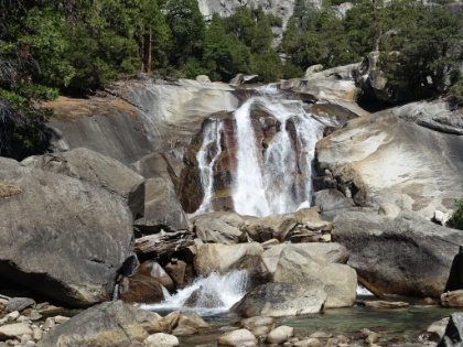Standing at the base of Mist Falls. We spent much of the day wondering what sights like this would be like earlier in a wet year.