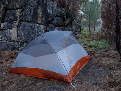 We had a bit of trouble finding a good site, but ended-up finding a great spot nestled in the trees just above Woods Creek. A warm night, and the relatively low elevation at 7,500', let us sleep without the rainfly.