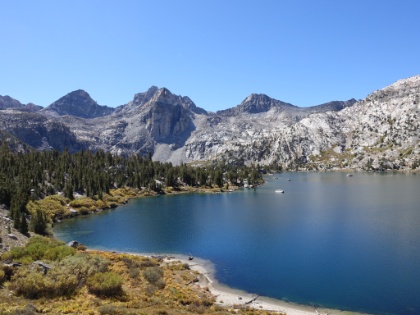 Hiking down to lake level along the Eastern shore.