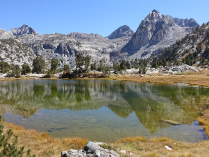 After setting-up camp, we left our packs behind, grabbed a couple bars and a water bottle, and then took a day trip out to Sixty Lake Basin.
