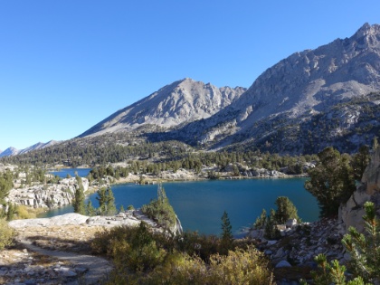 Heading up the trail out of Rae Lakes basin.