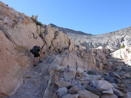 Now at around 11,000', well above the tree line, it feels like we're walking on the moon.