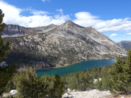 Hiking past Charlotte Lake at 10,370'.