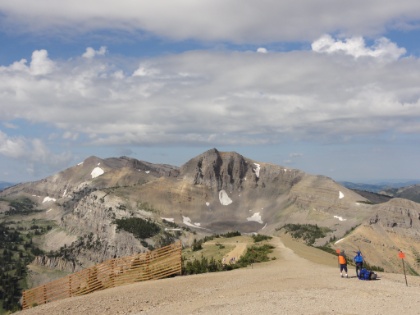Another view from the top of Rendevous Mtn. There are patches of snow everywhere, some of which evidently last year round.