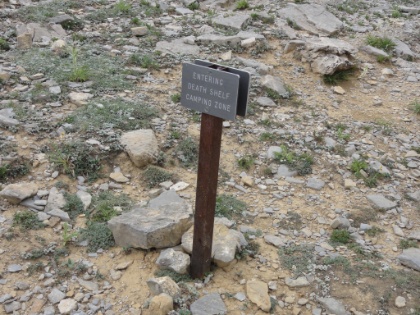 I made it to the Death Canyon Shelf backcountry camping zone. The zone is almost five miles long with no marked sites. While you're supposed to reuse previously used pads when possible, you are free to camp anywhere in the five mile zone. And they only issue something like 10-12 permits per night for the entire zone. Definitely not like crowded car camping! Of course, the idea of sleeping solo a half mile away from the nearest human can be very unnerving...