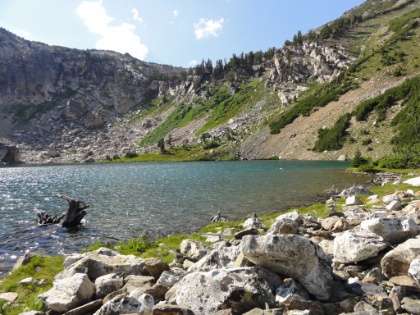 After setting-up camp, I head back down to the lake. Of the three campsites, one is empty. So it's just me and one family of three in the entire basin. It's completely quite, peaceful, and serene. This is the one that should really be named Lake Solitude!