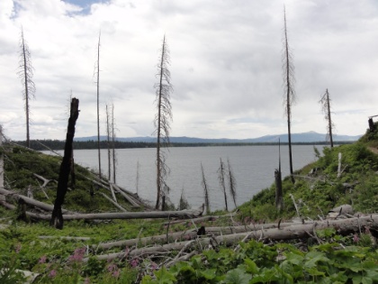 Lots of great lake views. Another afternoon thunderstorm was coming-in though, and I had to don the rain gear for one last downpour.