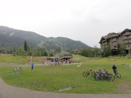 During the summer, the ski slopes and chair lifts turn into mountain bike runs.