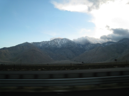 Mt. San Jacinto from the car window. A storm is starting to roll-in, so probably a good idea I came down early. Navigating the technical terrain in the dark in the rain would not have been fun. I definitely leave feeling a bit unfulfilled though. One of these times, I will definitely be doing Cactus to Clouds, all the way to the summit, in the snow.