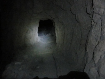 One of the two tunnels not far from the Bright Angel trailhead, illuminated by my headlamp. I've slowly but surely past the 3 Mile and 1 1/2 Mile Resthouses and am finally near the rim. There were probably great pictures to take there, but it's been completely dark for almost an hour. There have been a few small groups also coming up Bright Angel with headlamps, and I was determined not to let anyone pass me. Surprisingly, as tired as I was, I passed multiple people and no one passed me all the way to the rim.