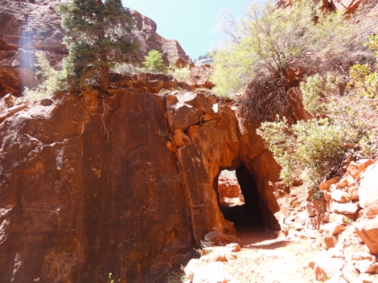 The Supai Tunnel created by the Civilian Conservation Corps (CCC) in the 1930s. About two miles left to go to the North Rim.