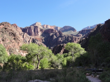 The trail leaving Phantom Ranch and heading towards The Box.