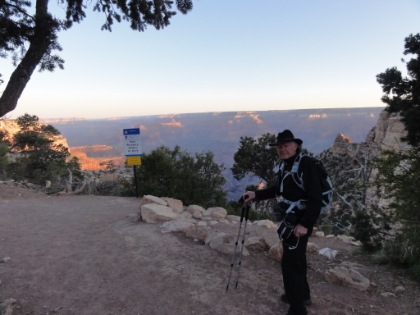 Dad looks ready for his hike down to the river and back.