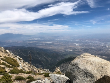 Gorgonio and San Jacinto views. Although the views are amazing, so are the crowds. There were at least 10 people up here, loud, smoking pot. I didn't stay long.