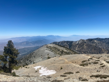 Just about to the top, looking back at Gorgonio and San Jacinto.