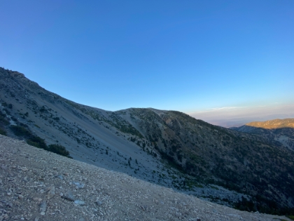 A look across Baldy Bowl with no direct sunlight left.