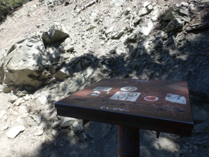 The no longer used register box just in from the trailhead, which is the namesake for the Register Ridge route.