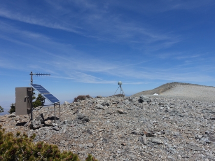 Weather station near the Mt. Harwood summit.