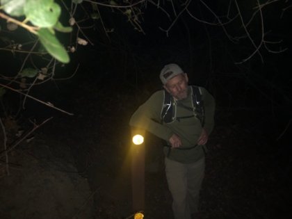 Back down to the falls junction and time to put on the headlamps. Whew, it ended-up being a longer day than anticipated. Then we had a nice night hike down the canyon to end another great day in the Santa Anas.