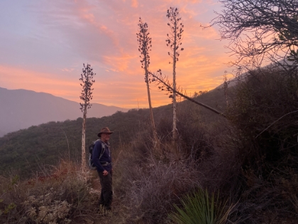 Heading back down in beautiful sunset conditions.