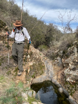 There were a few tricky spots heading down the creek bed.