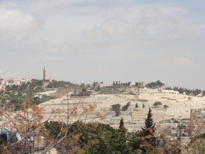 Another look back at the Mount of Olives. This area has heavy religious significance for both Christians and Jews.