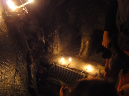 A recently excavated tomb near the Edicule, similar to the one in which Jesus would have been buried.