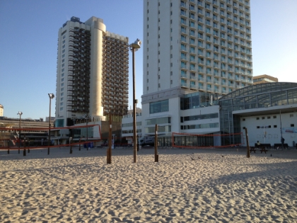 Beach volleyball Tel Aviv style. Too bad no one was playing.