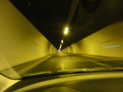 Almost to the end of the Carmel tunnels heading East out of Haifa towards Nazareth. Definitely the longest tunnel I have ever driven through.