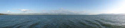 A panorama view from the end of the dock.