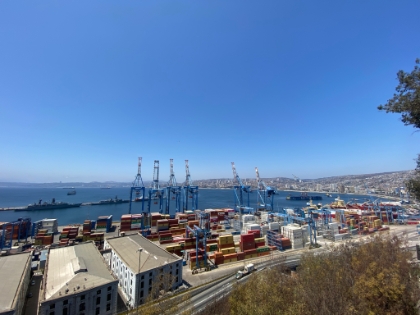 A look at the port. Though not as important as it once was, it's still the largest port in Chile. Our time in Valpara&iacute;so is unfortunately done, and we make the drive back to Santiago for the night.
