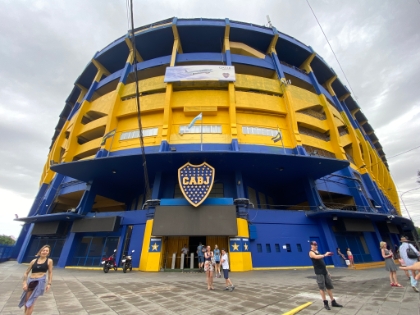 This is the stadium of La Boca Juniors, one of the top clubs in Argentina.