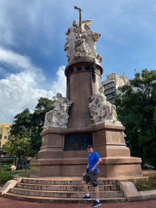 Dad posing by one of the many monuments in this area of Buenos Aires.
