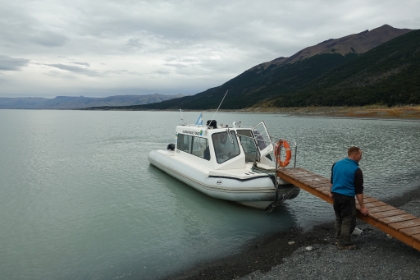 Then we board a small boat for the ride out to the Perito Moreno glacier.