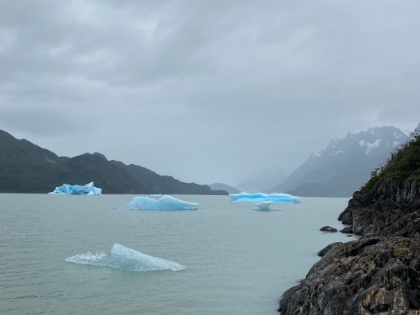 Made it down to the end of the beach. The blue ice is amazing, perhaps even bluer than Perito Moreno. Now it's time to head back to Patagonia Camp for a gourmet dinner!
