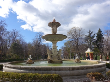 Statues and fountains throughout the park.