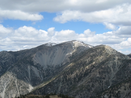 A look at Mt. Baldy from Telegraph Peak. Still a decent amount of snow up there for the middle of June.