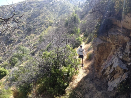 The trail is narrow and washed out in places, with steep drop offs. Awesome.