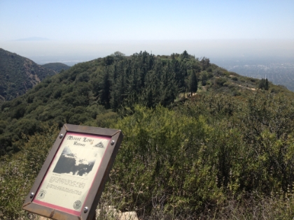 Climbing-up the San Merrill trail looking down at Echo Mountain.