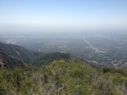 Looking down on Pasadena and Echo Mtn from just below the ridge.