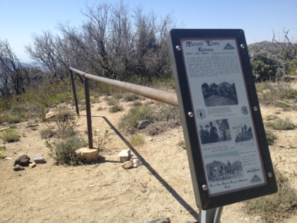 Evidently the original plan was to extend the train all the way from Echo Mtn to here. Glad they didn't. This is a horse hitching post dating back over a century.