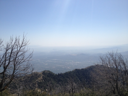 The view of Pasadena all the way to the ocean. It's a little too hazy for a really clear view.