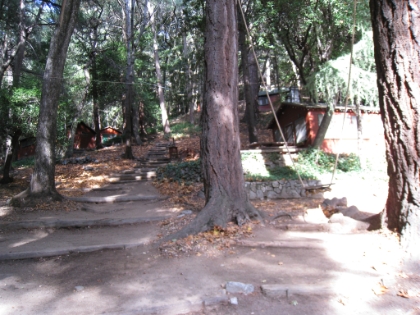 Another look at the camp, swing set, and lodges.